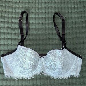 Victoria's Secret Lace Bra and Panty - Blue and Black